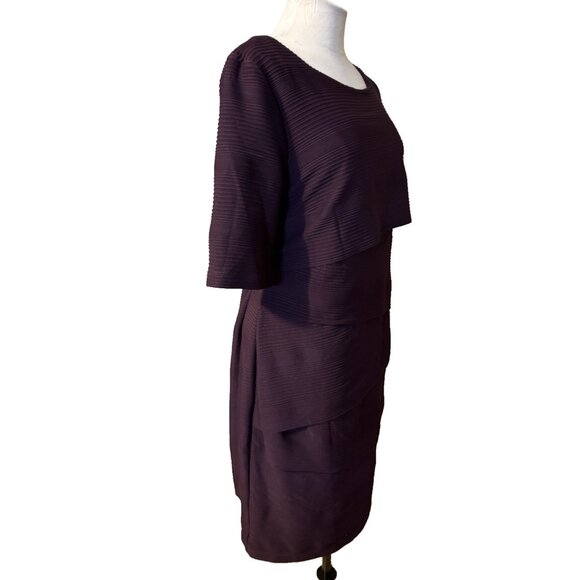 Connected Dress 14 Burgundy Wine Sheath Wedding Party Cruise Event Washable New - Picture 7 of 14